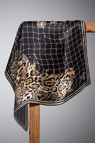 Vissona Tivil İpek Eşarp Ist 60991-5 Siyah Leopar Desen siyah