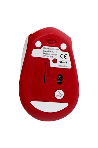 Rooty Sessiz Kablosuz Optik Mouse Çok Fonksiyonlu- Beyaz Kırmızı-1018
