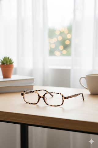 Glamy Kare Model Optik Uyumlu Mavi Işık Korumalı Gözlük Modern Çerçeveli Trend Şık Ve Modern Leopar
