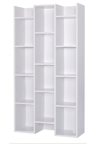 Fibona Mobilya Modern Tasarım Çok Amaçlı Düzenleyici Kitaplık - 190 Cm Yükseklik Beyaz