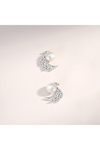 Gümüş Tancise 925 Ayar Gümüş Sentetik İnci Zirkon Küpe Damla Küpe Kadınlar İçin Düğün Parti Hediyeler