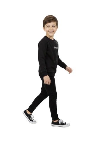 Baglan Erkek Çocuk Önü Baskılı Sweatshirt Bgl-st05245 Siyah