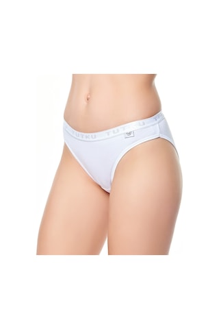 Tutku 12 'li Tutku Yazılı Bayan Bikini Külot Beyaz