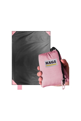 Haegs Cep Yer Örtüsü, Piknik Örtüsü Kamp Matı, Plaj Yer Örtüsü, Su Geçirmez, Kum Tutmaz, Hızlı Kurur, Hafif, Katlanabilir İnce Zemin Örtüsü Outdoor Açık Hava Kamp Yürüyüş Seyahat İçin - El Askılı - 180-150cm - Pembe
