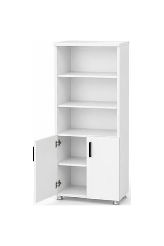 Ahşap 2 Kapaklı Büyük Dolap 80x38x190 Cm Enter Yarım Kapaklı - Beyaz