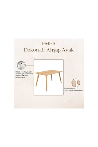 Doğal Ahşap Konik Ayak 70 Cm Masa Dresuar Sandalye Sehpa Ayağı 4' Lü Set Aparat Ve Vida Hediyeli Kahverengi