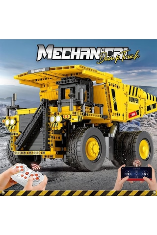 Reobrix Technic 22025 Damperli Kamyon Kumanda&motorlu Yaratıcı Yapı Blok Seti Building Blocks Dump Truck - 1622 Parça