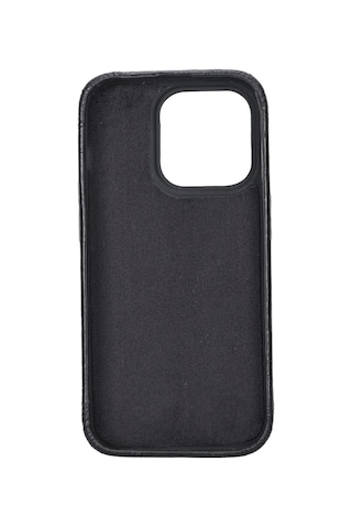 Apple Uyumlu iPhone 15 Pro Deri Arka Kapak Rock Rst1