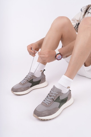 Muggo Svenson Kalın Taban Bağcıklı Hakiki Deri Erkek Günlük Sneaker Spor Ayakkabı Haki