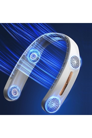 Dört Turbo Boyunlu Fan Bladeless Portatif Boyunlu Fan E6up4m Beyaz