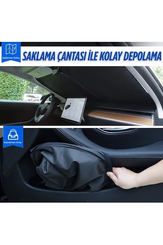 Glanz Araba Ön Cam Katlanabilir Oto Güneşliği 145- 77 CM