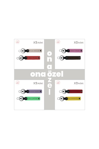 Şirket Çalışanlarına Anlamlı Armağan, Ay Yıldız Desenli Kişisel Anahtarlık Set, Yavru Ağzı-y Ağzı