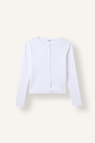 Defacto %100 Pamuk Slim Fit Bisiklet Yaka Düğmeli Ribana Uzun Kollu Basic Hırka I9576ax26auwt34 Beyaz-wt34