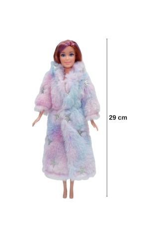 Kürklü Moda Bebeği 29 Cm - Şık Kürklü Ve Aksesuarlı Oyuncak Bebek Seti Y