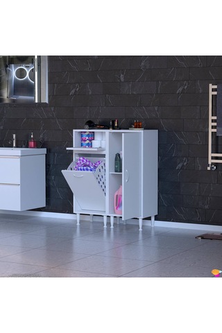 Modilayn Yenice 70x97x32,5 Cm 3 Raflı Ve 3 Sepetli Dolap İle Çamaşırlarınız Artık Daha Düzenli. Beyaz