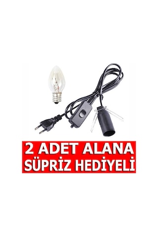 Himalaya Tuz Lambası Kablosu 1.5M Anahtarlı Düğmeli Kablo Ampul
