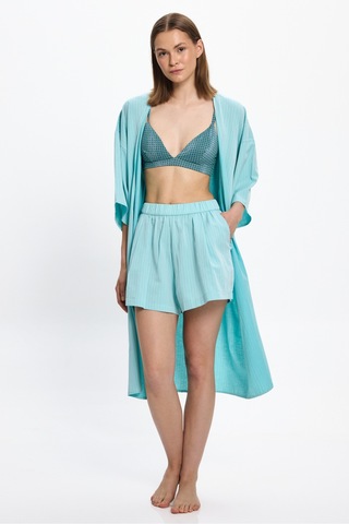 Toosalty Kadın Mint Yeşili Çizgili Uzun Kimono 25pl05st Yeşil-mint