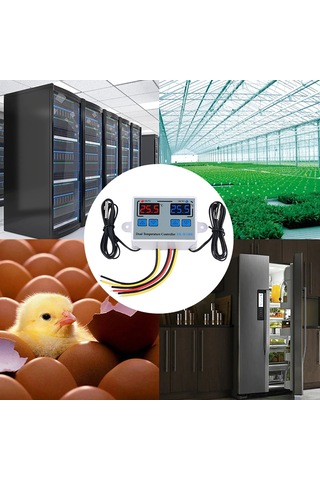 Honmex Xk-w1088 Akıllı Dijital Sıcaklık Kontrol Cihazı, Çift Kontrol, Çift Ekran, Ayarlanabilir, Dc24v, Su Geçirmez Sensörlü