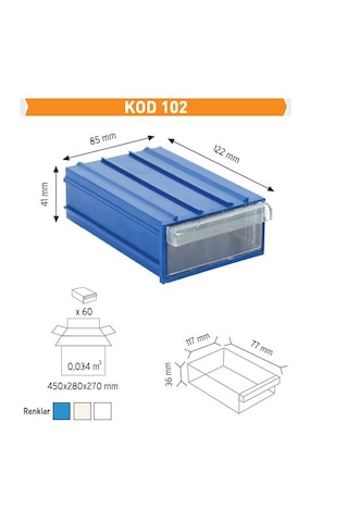 Sembol 102 Plastik Çekmeceli Kutu (20 Çekmeceli)