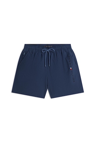 Tommy Hilfiger Medium Drawstring Ithaca Zip Erkek Mavi Yüzme Şortu-13070 Mavi
