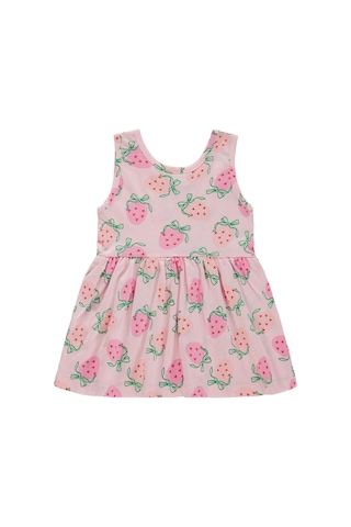 Civil Baby Çilek Empirme 6-18 Ay Elbise - Pembe Şeker Pembe