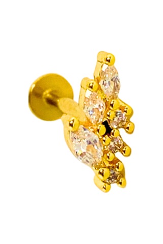 Cerrahi Çelik Taşlı Piercing Altın