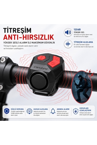 Triline 120 Db Usb Şarjlı Bisiklet Kornası Alarm Zili Anti Hırsızlık Elektrikli Korna Scooter Siyah