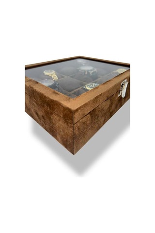 Richbo x 12'li Saat Kutusu Süet Kahve