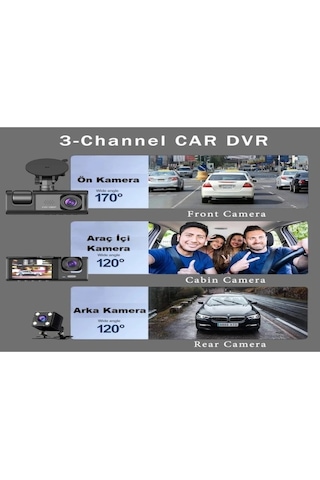 Araç İçi Kamera 3 Lensli Kamera