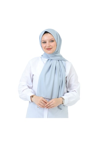 Şal Zarif Başörtüsü Eşarp Tesettür Giyim Uzun Abiyelik Gri