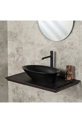 Lena - Tezgah Üstü Porselen Lavabo Siyah Outlet - Eh-4610ms- Diğer