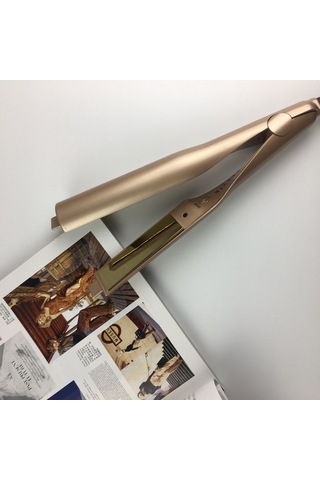 Wezone Saç Düzleştirici & Krul Makinesi, 5 Seviye Isı Kontrolü, Hızlı Isınma, Tüm Saç Tipleri İçin, Portatif, Avrupa Standartı, Altın Rengi