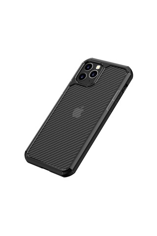 Apple Uyumlu iPhone 11 Pro Max Kılıf Zore Inoks Fiber Yüzey Tasarım Kılıf Siyah