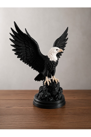 Dekoratif Kara Kartal Figürü 16 Cm .