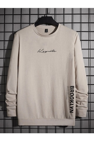 Altamira Erkek Bej Keymate Brooklyn Bisiklet Yaka Sweatshirt 001