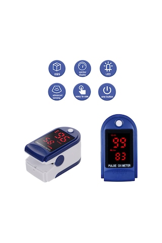 Vkemall Pulse Oksimetre Parmak Ucu Nabız Oksimetresi Mini Spo2 Monitörü Oksijen Doygunluk Monitörü Nabız Mavi