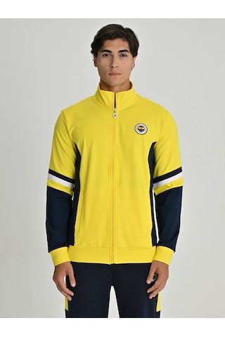 Fenerium Erkek Trıbun Diyagonal Detaylı Sweat Sarı