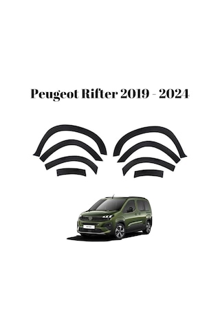 Peugeot Rifter 2019 2020 2021 2022 2023 2024 Uyumlu Kapı Ve Çamurluk Koruma Premium Dodik Seti Siyah 8 Parça Tam Set