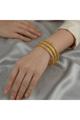 Klasik Burma I Nce Imitasyon Altın Bilezik Gold