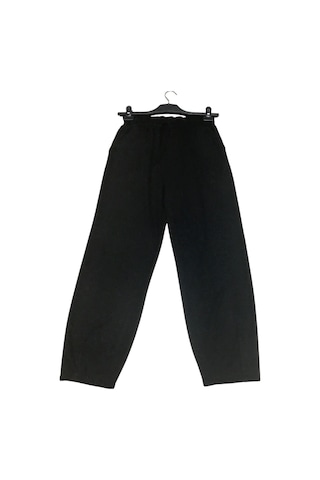 Kadın Beli Lastikli Cepli Paçası Pensli Spor Pantolon Siyah