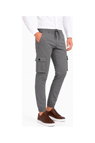 Baglan Erkek Kanvas Kargo Cepli Bel Paça Lastikli Pantolon Bgl-st05472 Gri