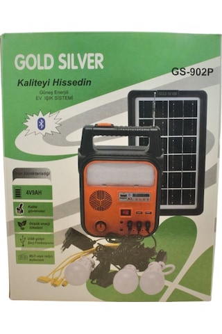 Gold Silver Gs-902P Güneş Enerjili Solar Lamba[Yeni Ürün]