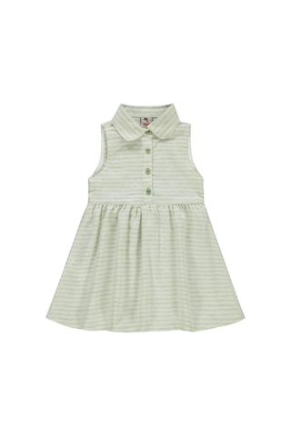 Civil Girls Çizgili 2-5 Yaş Elbise Mint Yeşili