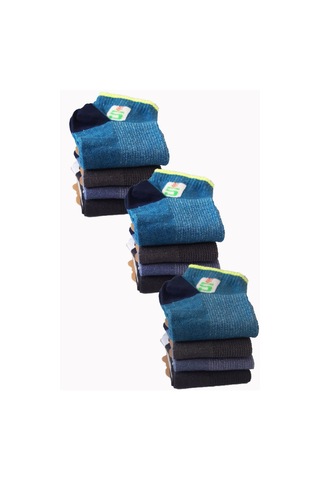 12'li Erkek Çocuk Patik Pamuklu Kısa Baskılı Eğlenceli 001