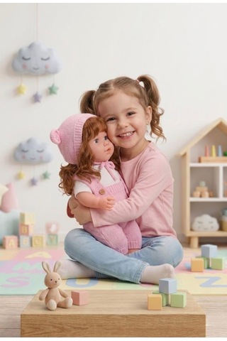 Konuşan Bebeğim 60 Cm Türkçe Konuşan Örgü Tulum Ve Şapkalı Kafası Bacakları Kolları Et Oyuncak Bebek 76145057
