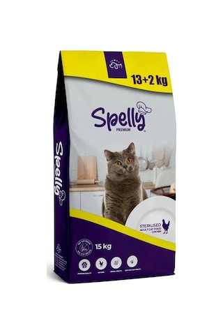 Spelly Kısırlaştırılmış Yetişkin Kedi Maması Tavuklu 15 Kg