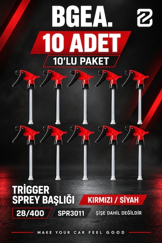 Bgea Trigger Sprey Başlığı Kırmızı Siyah 28/400 10'lu