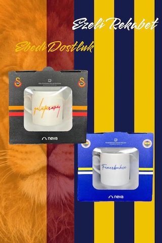 Neva Galatasaray-Fenerbahçe Lisanslı Özel Kutusunda Kahve Fincan Seti