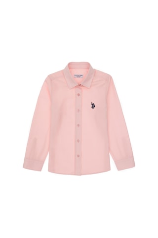U.S. Polo Assn. Kız Çocuk Açık Pembe Uzun Kollu Basic Gömlek 50306588-VR078