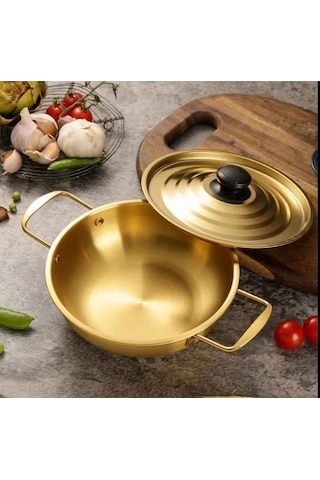 Golden Paslanmaz Çelik Erişte Pişirici Kapaklı Hazır Erişte